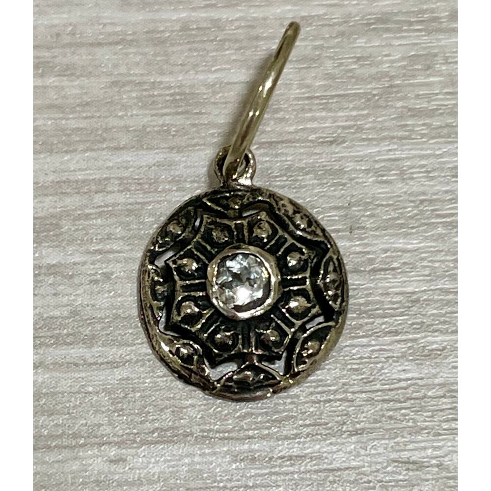 Love Heals White Topaz APRIL Birthstone Round White Bronze Charm LH8525 - Picture 2 of 8